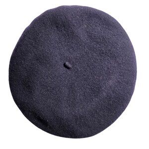 DKNY winter Beret Hat navy blue Multicolor Trim Women